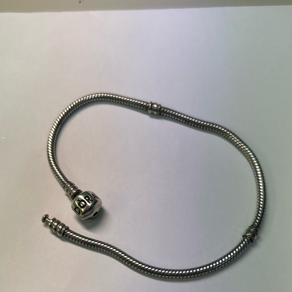 Pandora sterling Silver Snake Chain ankle Bracelet  9” - Picture 2 of 10